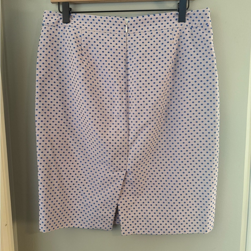 J. Crew Blue and Cream Knee-Length Pencil Skirt - Picture 2 of 9
